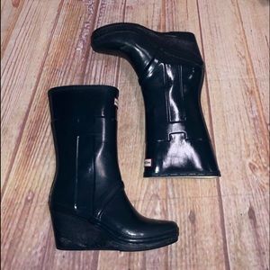 Hunter wedge rain boots kellan size 7